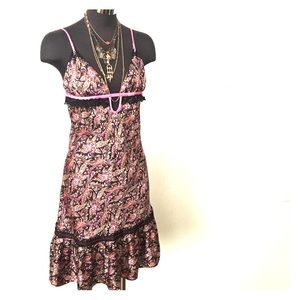 EUC Silk slip Paisley print mini dress Size 6